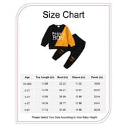 3T Baby Boys Clothes Baby Boys Outfits 3-4T Boys Letter Print Long Sleeve Round Neckline Tops Ripped Pants 2PCS Set Black