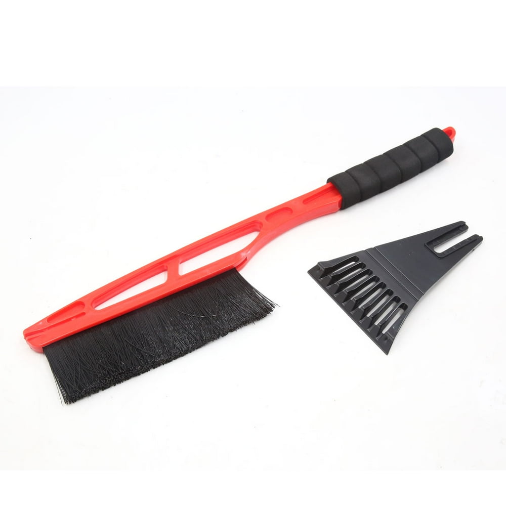 Red Black Multipurpose Windshield Snow Removal Brush Scraper Ice Shovel