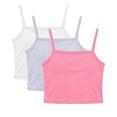 thumbnail image 2 of ITSAME 3-Pack Girls Crop Camisoles Cotton Square Neck Lightweight Tank Tops Kids Breathable Undershirts Hot Pink Size 3-4, 2 of 9