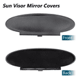 thumbnail image 4 of MFC Black Sun Visor Mirror Cover Cap Compatible with for Porsche 911 996/997 Boxster Cayman986/987, 4 of 8