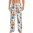 thumbnail image 2 of Goofa Flower Printed Soft Pajama Pants for Men, Wide Leg Comfy Casual Lounge Yoga Pants-X-Large, 2 of 9