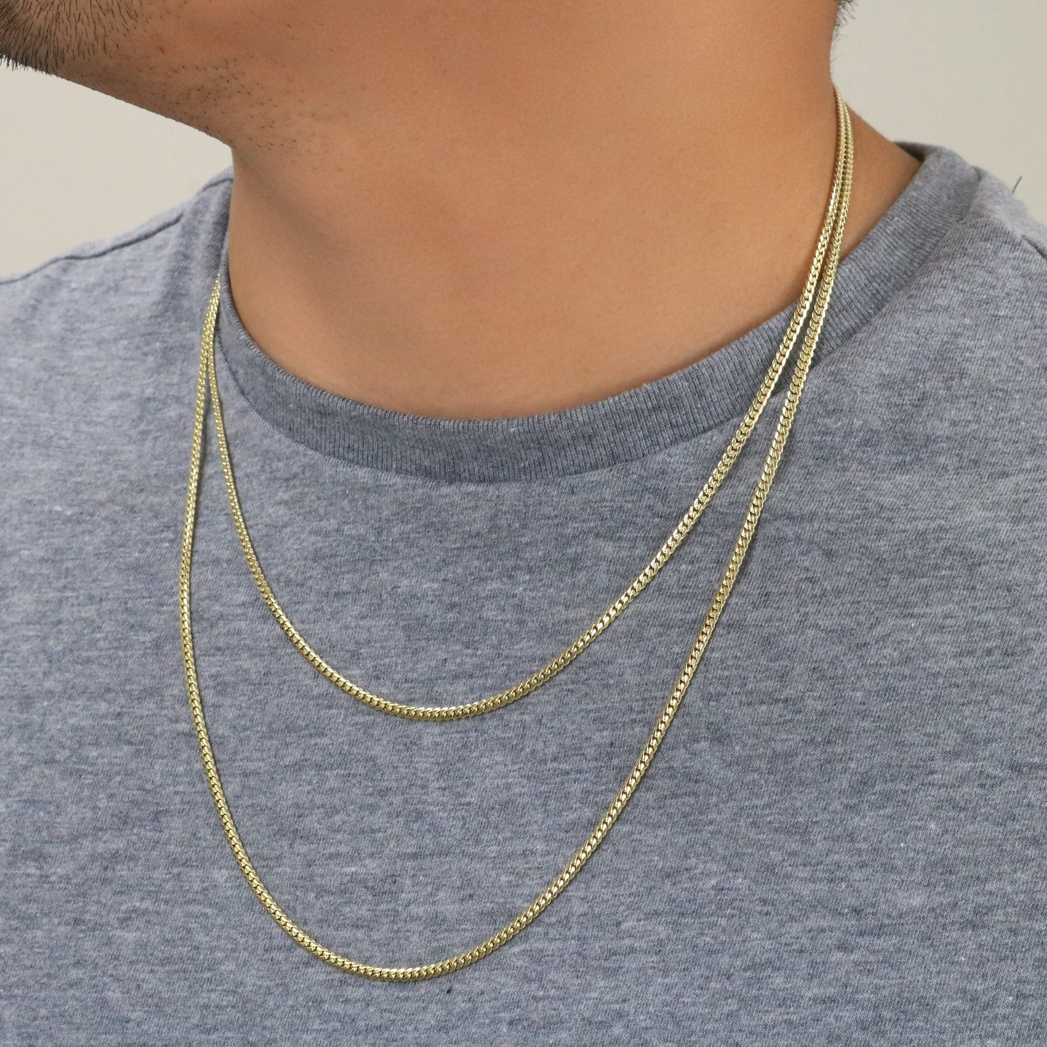 Nuragold 18k Real Yellow Gold Solid Miami Cuban Link 2.7mm Chain Necklace (16"-30") Italian Jewelry for Men & Women