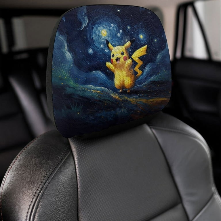 Pokemon Pikachu Car Seat Headrest Covers Car Headrest Covers 2 Pcs Universal Soft Car Seat Head Rest Cover Protector Vehicle Accessories Accessories Fit for Most Vehicles Walmart