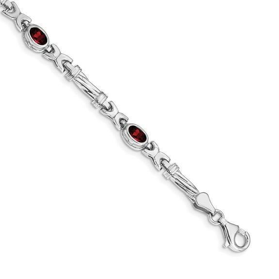 Primal Gold 14 Karat White Gold Garnet Bracelet