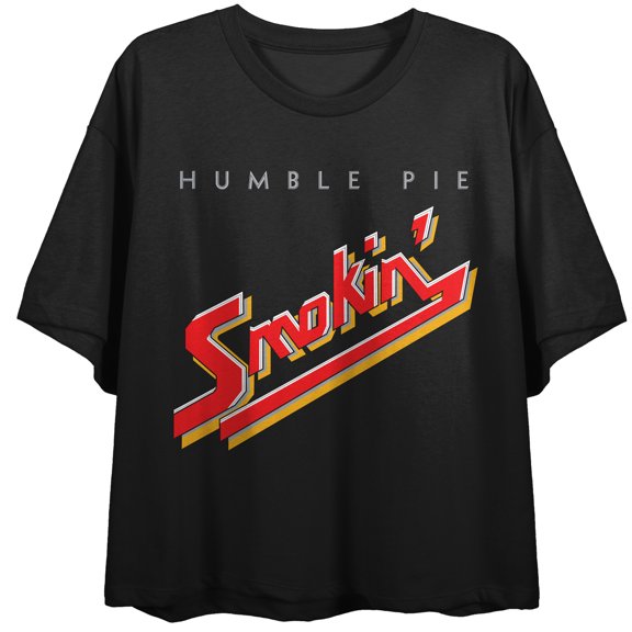 Humble Pie Smokin Art Women's Black Short Sleeve Crop Tee-Medium