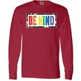thumbnail image 3 of Inktastic Be Kind Stencil LGBT Rainbow Long Sleeve T-Shirt, 3 of 5