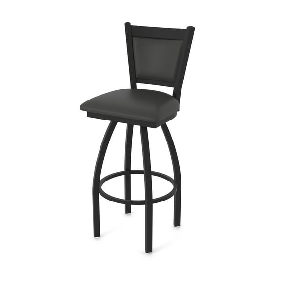 870 Hadleigh 25" Swivel Counter Stool with Black Wrinkle Finish and Canter Iron Seat and Back