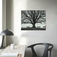 thumbnail image 4 of NJSTORE  Large Black and White Trees Canvas Wall Art Winter Oak Trees Branches Picture Nature Scenery Giclee Prints Framed and Stretched Premium Artwork for Home Living Room Bedroom 16x12in, 4 of 6
