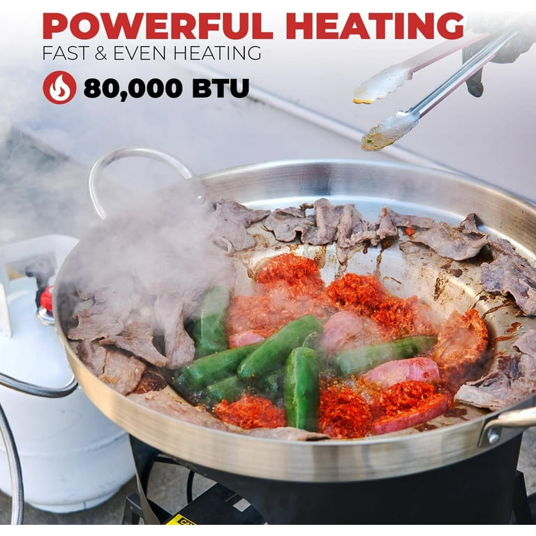Barton Comal Set with 80,000 BTU Propane Stove, Stainless Steel