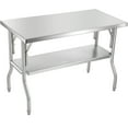thumbnail image 4 of KFFKFF Folding Stainless Steel Work Table, 48" x 24" Industrial Grade Worktable with Shelf, Durable Stainless Steel Foldable Table, Supports up to 300 lbs, Ideal for Kitchen, Restaurant, Garage, 4 of 9
