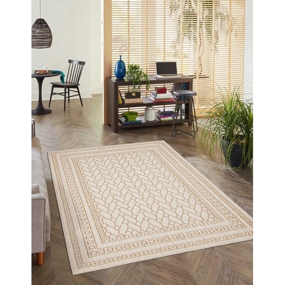 ECARPET Jute Style Area Rug for Bedroom, Living Room, Dining Room Francesca Collection