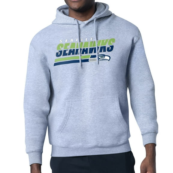 Men's Starter Heather Gray Seattle Seahawks Logo Push Graphic Hoodie
