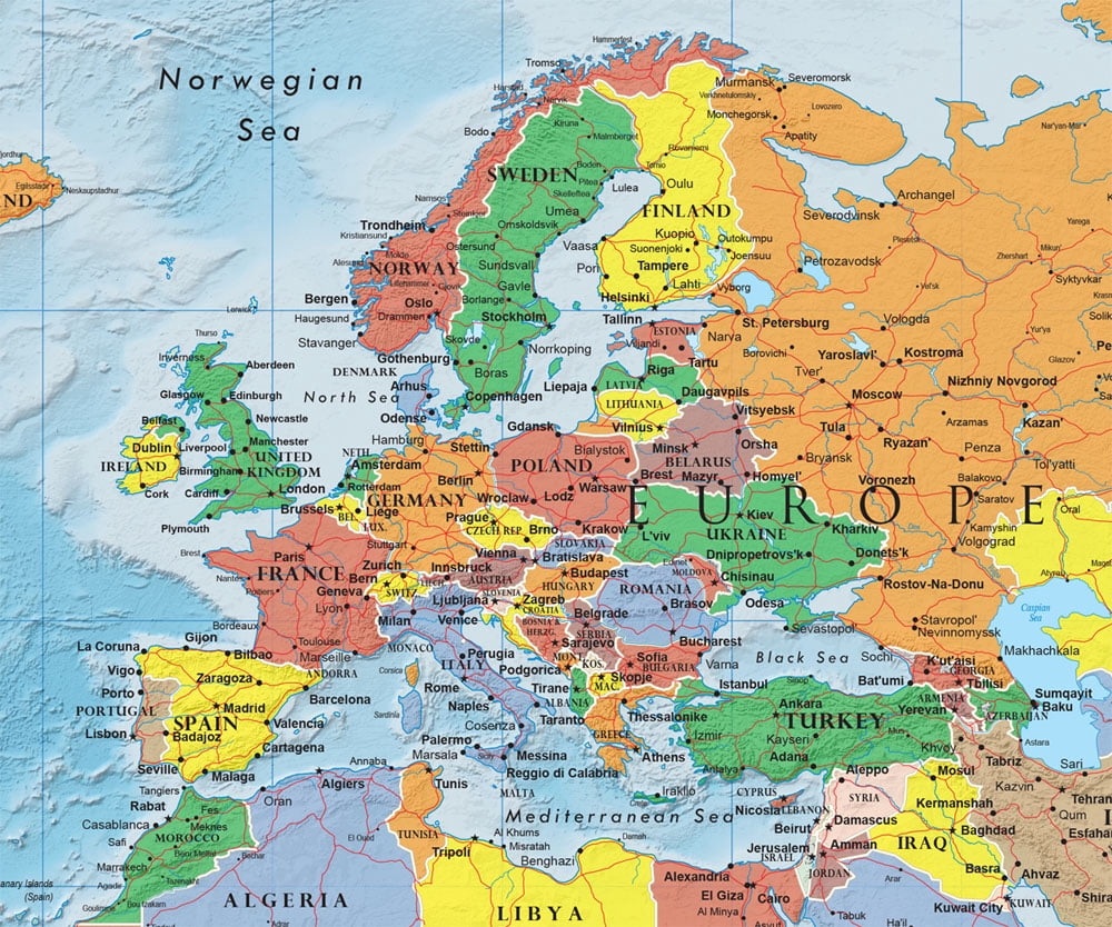 Swiftmaps 48" x 78" World Premier Wall Map Mega Poster Laminated
