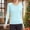 Blue, variant on QUNYINEY Women Shirts Casual White Long Sleeve Workout Tops Thumbhole Pullover Slim Fit Crewneck Women Classic T-Shirt