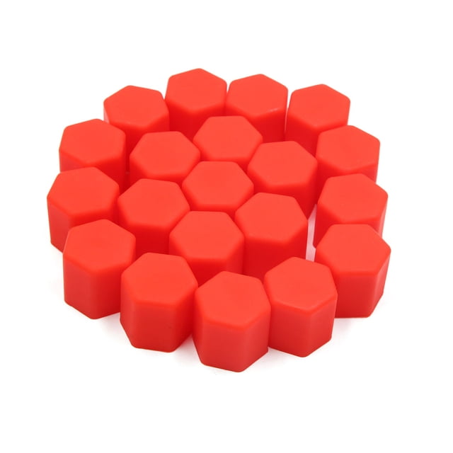 20Pcs 15mm Silicona Rojo Fluorescente Protector Tapa de Tornillo del Cubo Rueda de Coche