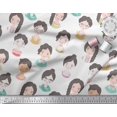 thumbnail image 2 of Soimoi Blanc Tissu de Jersey de Coton Femmes Visage Humain Tissu Imprimé Figure par la Cour 58 Pouces de Large, 2 of 5
