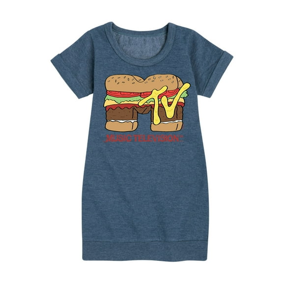 MTV Logo - Burger Logo - Toddler And Youth Girls Fleece Dress