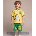 thumbnail image 2 of Bluey Little Boys' Athletic Mesh 2-Piece T-Shirt and Shorts Set Bluey Honey Yellow, 2 of 6