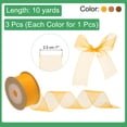 thumbnail image 2 of 3 Pcs Roll Sheer Organza Ribbon Organza Ribbon 1 Inch 10 Yard Sheer Ribbon Yellow Gold Champagne Gold Brown, 2 of 7