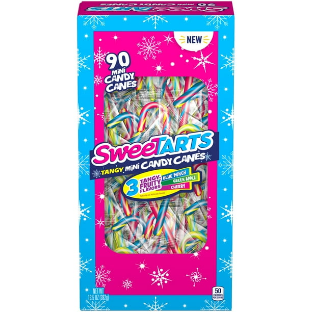 SweeTARTS Tangy, Mini Christmas Candy Canes, 13.5 Oz, 90 Count