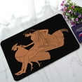thumbnail image 1 of ABPHQTO Hombre guapo a horcajadas sobre gallo felpudo popular griego antiguo alfombra de entrada alfombra de suelo decoración del hogar 45x75 cm, 1 of 1