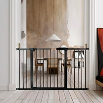 29-57 Inch Dog Gate Indoor, Adjustable Pet Gates for Wide Openings, Pressure Mounted Pet Fence, No Drilling, Expandable Dog Gate for Doorways, Stairways and Hallways (Brown, 29"-57" W x 30.5“H)