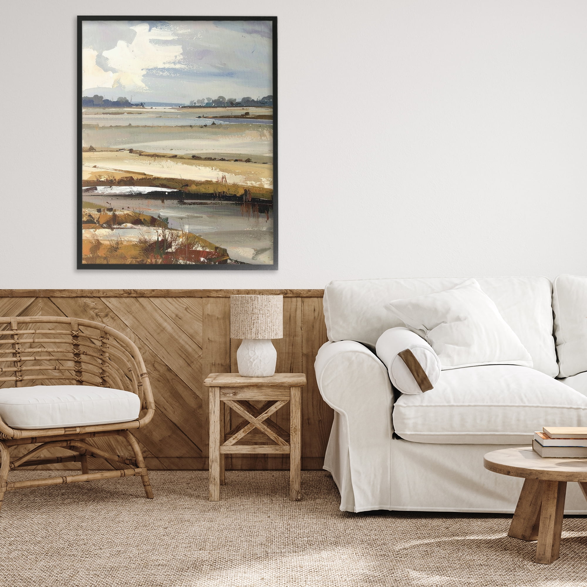 Stupell Industries Earthy Distant Horizon Black Framed Giclee Art, design by Alonza Saunders