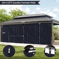 thumbnail image 3 of Pakunoda 16' X 6.5' Gazebo Universal Replacement Privacy 4-Panel Curtains, Waterproof Outdoor Curtains Navy Blue Sidewall with Zipper for Patio Garden Backyard 12' X 20' Gazebo, Curtain Only, 3 of 8
