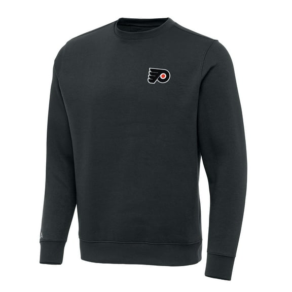 Men's Antigua Charcoal Philadelphia Flyers Victory Crewneck Pullover Sweatshirt