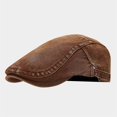 thumbnail image 3 of Unisex Vintage Washed Denim Forward Hat Distressed Workwear Flat Cap for Adults Retro Adjustable Newsboy Beret for Summer Autumn Travel Everyday Casual Apparel Accessory, 3 of 3