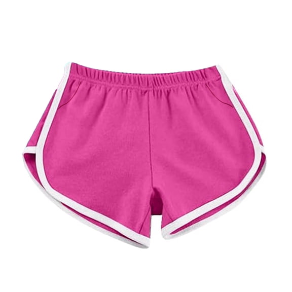 SYMOID Womens Dolphin Hem Athletic Shorts with Pockets High Waisted Running Workout Shorts Hot Pink S-XXXL,Size 3XL
