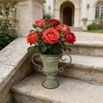 thumbnail image 6 of Distressed Trophy Planter, Outdoor Garden Flower Pot, Vintage Iron Urn for Patio Balcony, Rustic Horticultural Container for s Flowers, 6 of 6