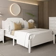 thumbnail image 2 of CASEMIOL Full Size Bed Frame with Elegant Arch-edged Headboard Footboard, Modern Wood Platform Bed Bedroom Furniture, No Box Spring Needed, Easy Assembly, Minimalist Roman Style, White, 2 of 7