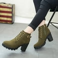 thumbnail image 4 of jsaierl Metal Solid Color Round Toe Thick Side Zipper Winter Women's Leather Boots, 4 of 4