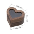 thumbnail image 2 of Caja de anillos de madera, cajas de anillos en forma de corazón con 2 ranuras, negra, 2 of 7
