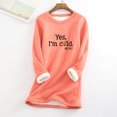 thumbnail image 1 of Hauts de Sortie pour Femmes Aguichant Col Rond avec Poche Épaissi en Peluche Chaud Manches Longues Hauts d'Automne pour Femmes 2023 Tendance en Liquidation, 1 of 5