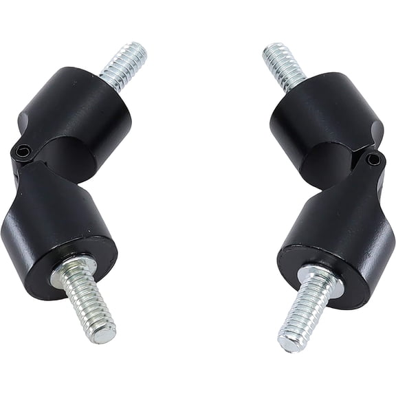 MERIVILLE Hinged Elbow Connector - Designed for Bay Window Curtain Rods or Corner Drapery Rods up to 3/4" Diameter, Black Finish, 2 Pcs