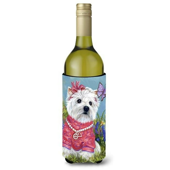 24 oz Westie Springtime Wine Bottle Hugger
