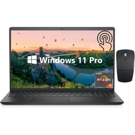 Dell Inspiron 15 Business Laptop, 15.6" FHD Touchscreen, AMD Ryzen 5 7530U(>i7-1255U), 32GB RAM, 1TB SSD, Numeric Keypad, Wi-Fi, Webcam, Bluetooth, Windows 11 Pro, Cefesfy Wireless Folding Mouse