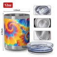 thumbnail image 3 of 12oz Tumblers Colorful Tie Dye Multi Spiral Pattern Vacuum Insulated Stainless Steel Travel Tumbler Cups Mug with Lid and Straw for Beer,Coffee,Beverages with Cleaning Brush for Cold & Hot Drinks, 3 of 5