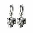 thumbnail image 4 of QQTDFG Sterling Silver Biker Men's Women Skull Huggie Hoop Earrings A1810-1 Pair Hoops, 4 of 9