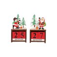 thumbnail image 2 of Christmas Wooden Calendar Decor Desktop Reusable Perpetual Calendar Creative Snowman Design Calendar Block Photography Props for Office Home Table Ornament, 2 of 7