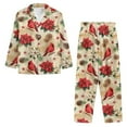 thumbnail image 5 of Garronmavis Poinsettia Bird Womens Pajama Sets 2 Piece Pjs Long-Sleeved Set Button Down Sleepwear Christmas Flower Pjs Top and Pants Nightwear, 5 of 7