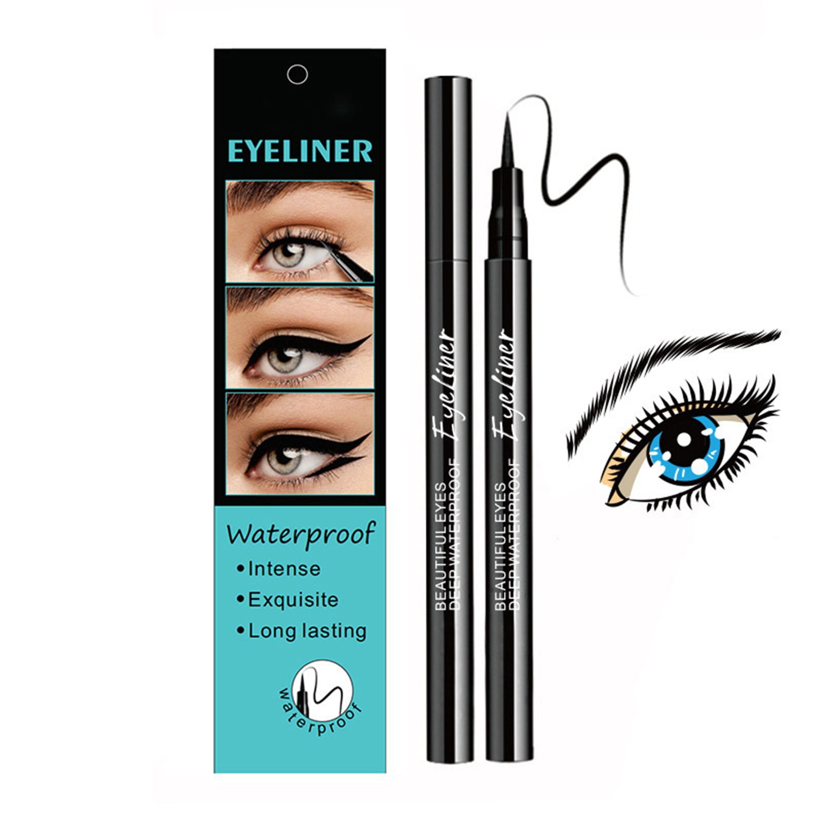 Lady Make up Beauty Highlighter Dry plus Liner Top Wipes Brow Power Zse18 Make Markers Liner Two Faced Woman Winged Liner Sticker Makeup Highlighter Pencil Sweat Roller Smooth