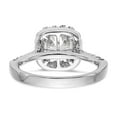 thumbnail image 5 of Solid 14k White Gold Ascher Halo Engagement Ring with CZ Cubic Zirconia Size 8.5, 5 of 8