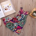 thumbnail image 4 of Vestido de verano sin mangas con estampado floral para fiesta y desfile de niñas pequeñas, 4 of 6