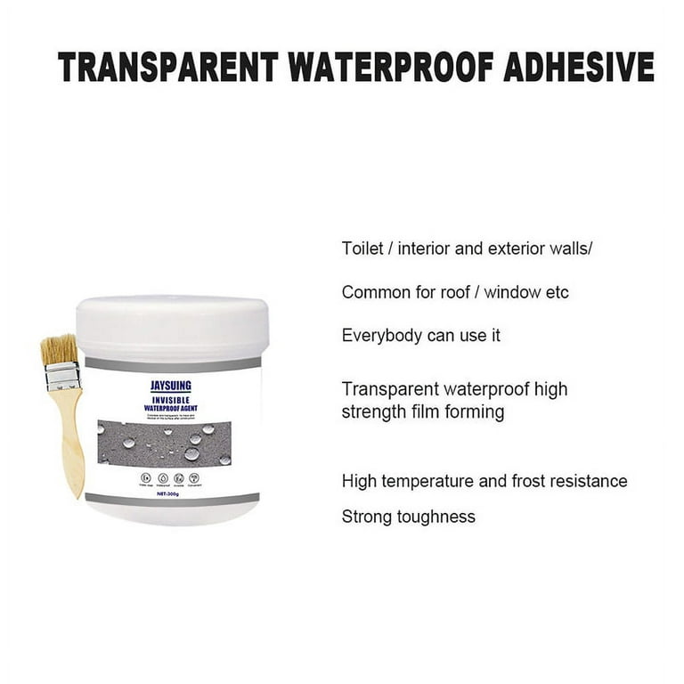 100g/300g Transparent Waterproof Adhesive External Wall Bathroom Toilet  Floor Tile Infiltration Type Waterproof Agent Wall Leak Proof Paint ( With  Bru