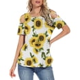 thumbnail image 1 of Gibobby Casual Playera de Manga Corta para Mujer Mujeres Blouse Hombro básico Top Blouse(Amarillo,XL), 1 of 5
