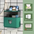 thumbnail image 4 of Estante para papel higiénico de pared, resistente al agua, caja para papel higiénico, caja para guardar rollos de papel, bandeja para guardar artículos de baño, accesorios de baño, 4 of 5