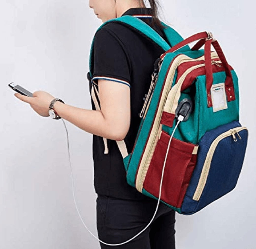 GoFives Backpack Diaper Bags with Changing Station, USB Charge Port, 1 Count